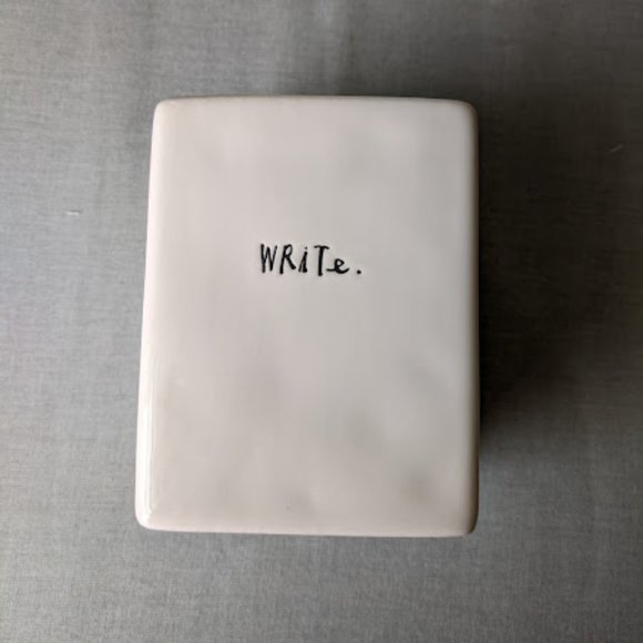 Rae Dunn "Write" Cream Pencil Holder - Picture 1 of 3